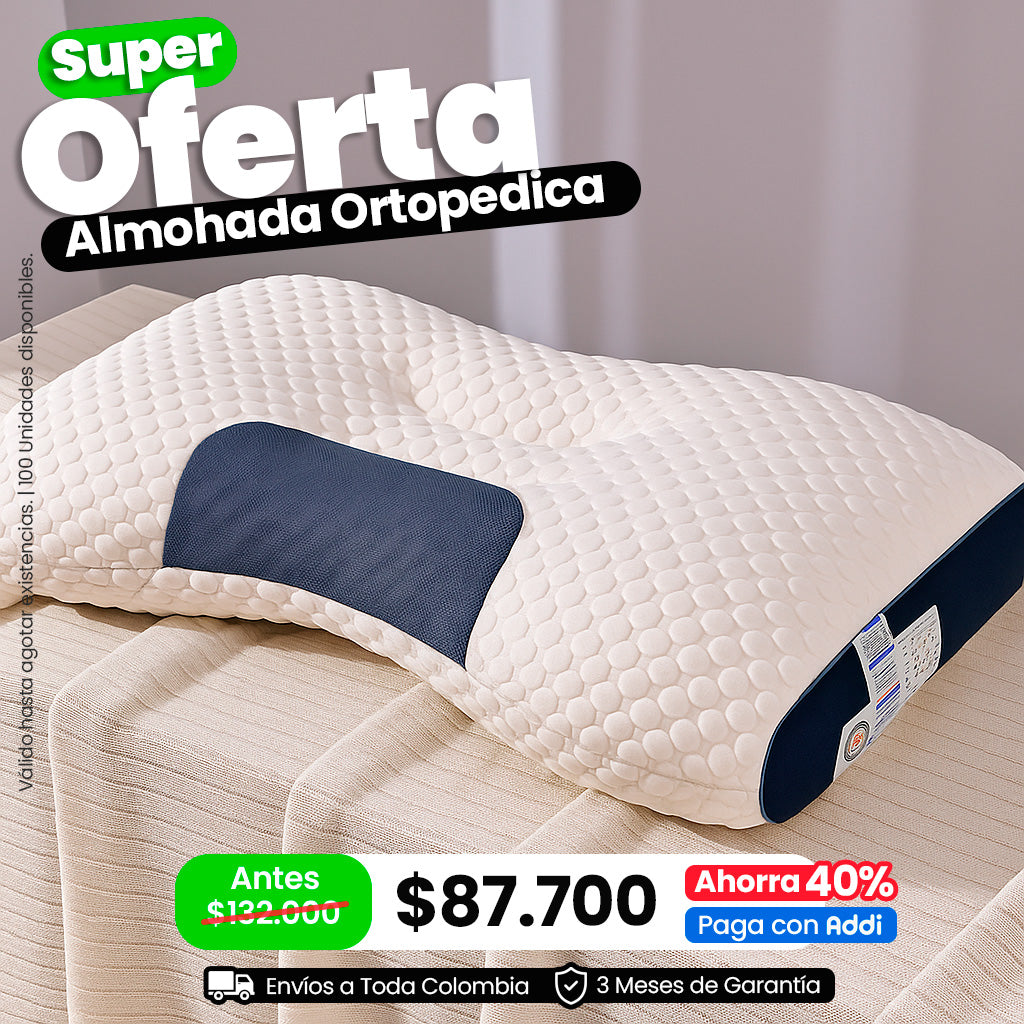 Almohada Cervical Ortopédica Con Soporte Ergonómico Lavable