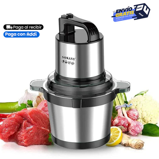 Picadora Eléctrica SOKANY® de 4L de Capacidad Con Potencia de 800 W