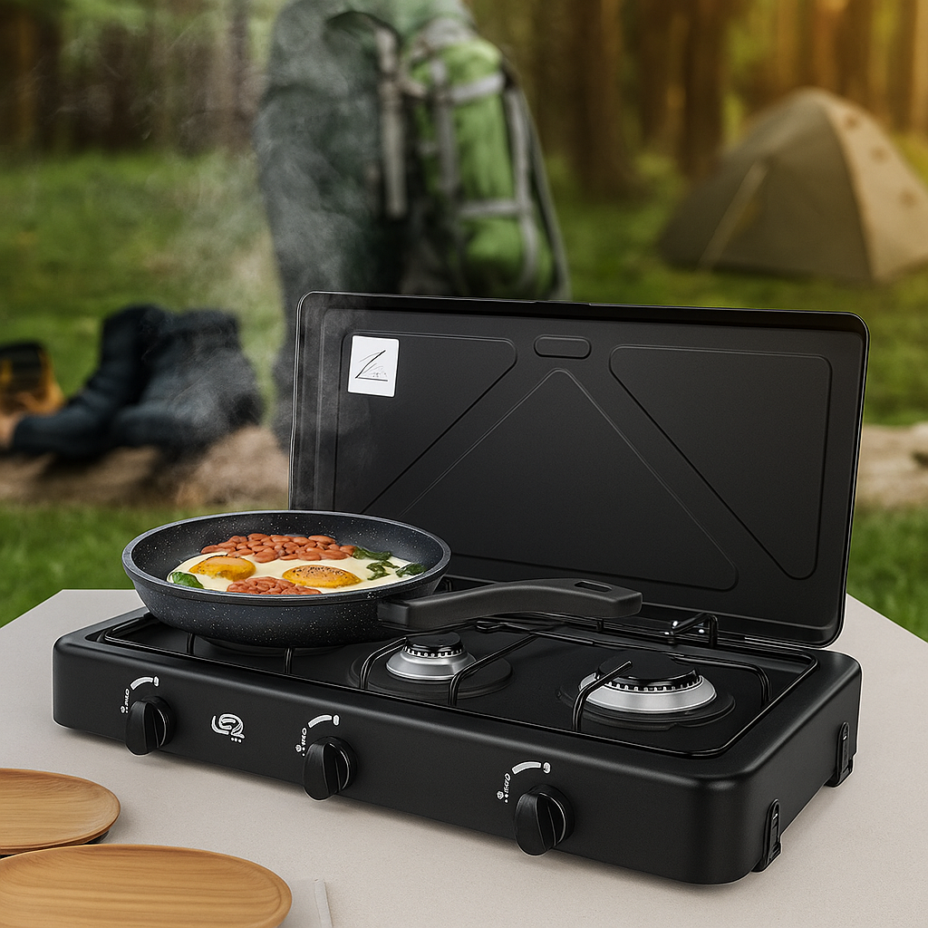 Estufa de Gas 3 Boquillas Sokany – Acero Inoxidable