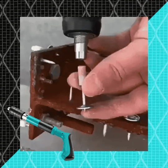 Kit de Pistola Remachadora Manual con Clavos de Acero + Paquete de Chazos Fulminantes