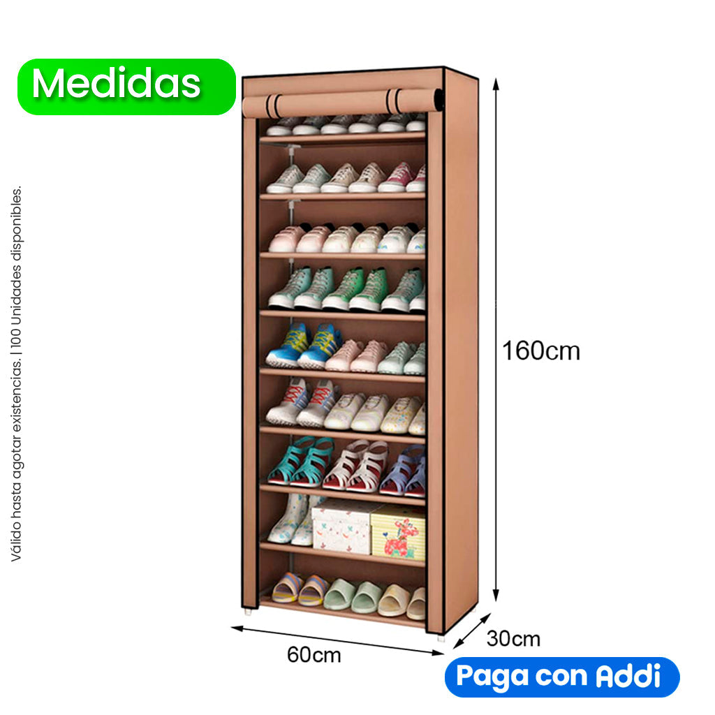 Zapatero Organizador Tipo Closet de 10 Niveles