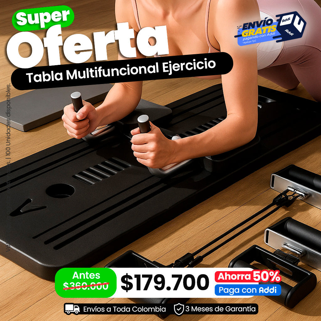 🏋️ Tabla Multifuncional de Ejercicio para Entrenamiento en Casa – Compacta, Versátil y Ajustable para Todo Tipo de Rutinas
