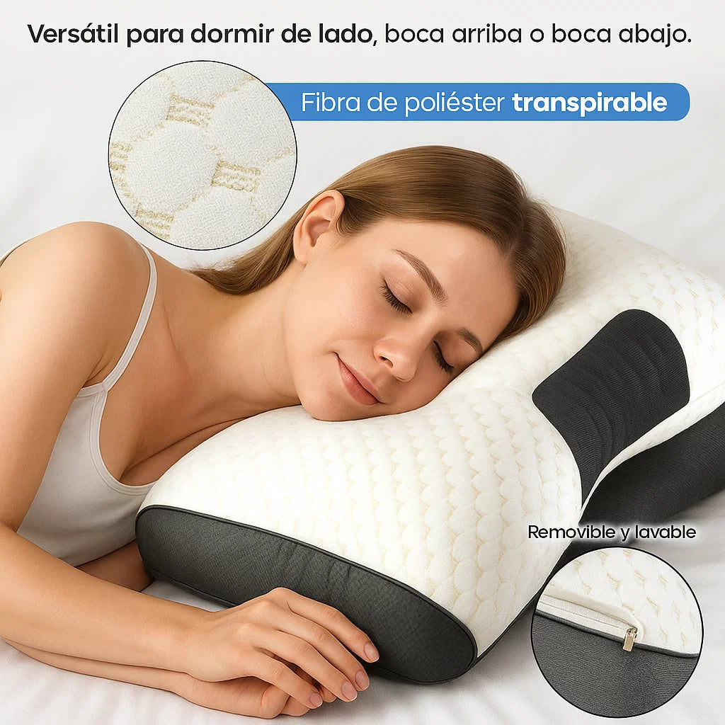Almohada Cervical Ortopédica Con Soporte Ergonómico Lavable